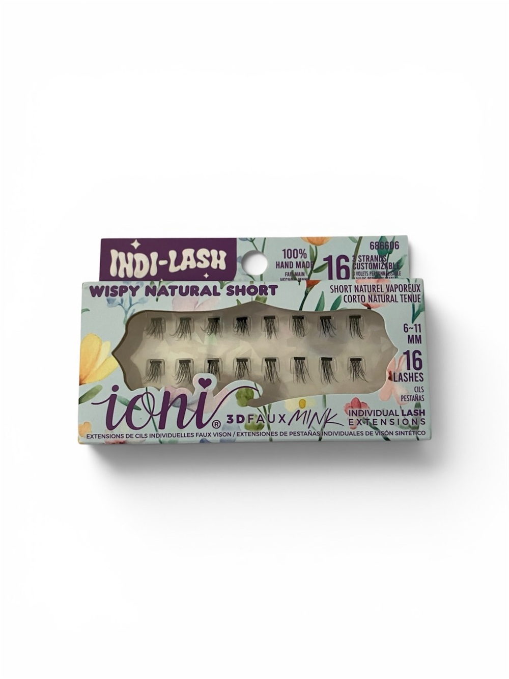 Ioni Wispy Natural Short Individual Lashes - Black (16 Pack)